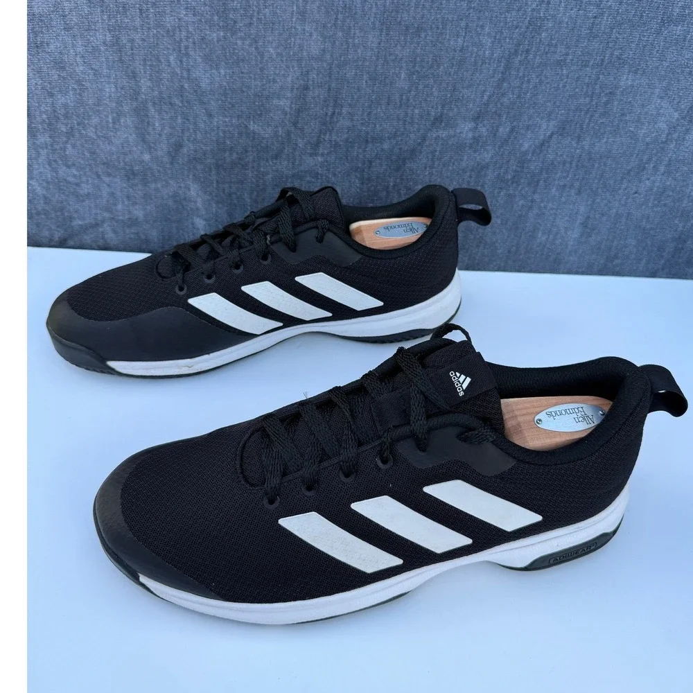 Adidas Gamecourt Shoes Men 12 Black Synthetic Mesh Tennis Sneakers FX3650